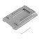 A tablet stand, adjustable, folding, rubber inserts, white