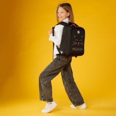 School backpack, 39 x 26 x 17 cm, Grizzly 366, ergonomic back, black RG-366-4_1-15