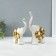 Souvenir Ceramics "Two Elephants - Bubbles" White with gold set 2 pcs 4x17x18 5x16.5x22 cm