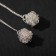 Earrings Metal "chains" balls, color silver