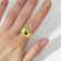 Ring "Monster" deer horns, green color, dimensionless