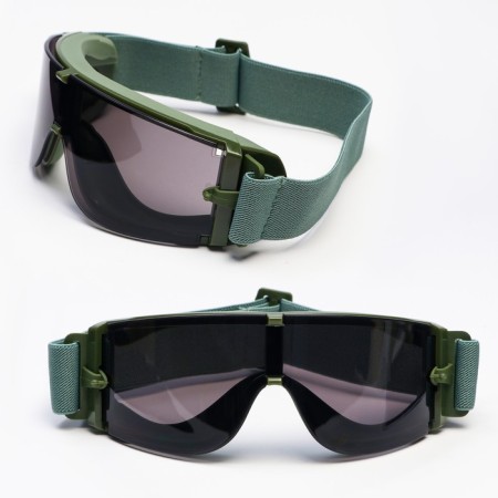 Tactical glasses, with interchangeable lenses, on the elastic band