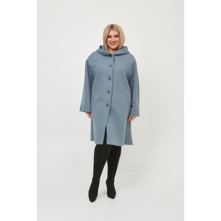 Female coat, size 66, blue color-2