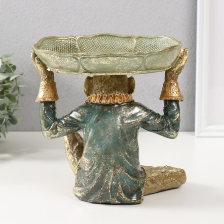 Souvenir Polystone Stand "Shimpanze in the shirt" 21x17.5x21.5 cm-2