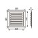 Ventilation grate Zein Lux RM1212kr, 125 x 125 mm, with a grid, metal, brown