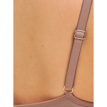 Female top on thin adjustable straps with mirey top with cup cups, size 48, chocolate color-1