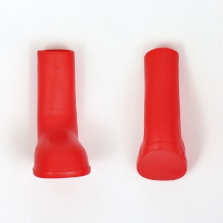 Rubber boots for dogs, high, size M (5 x 3, 9 x 8 cm), red-4