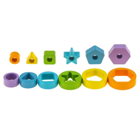 Children's developing pyramid "Figures" 14 × 6.2 × 6.2 cm, according to the Montessori method-6