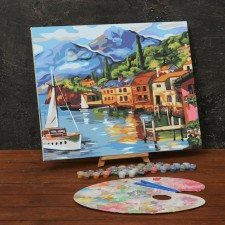 Picture on numbers on a canvas with a subframe 