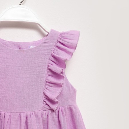 Платье детское с рюшей KAFTAN "Муслин", р.32 (110-116 см) лиловый-7