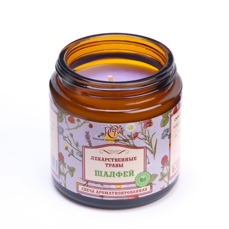 Candle in the bank flavored "sage", combustion time 15 hours-2