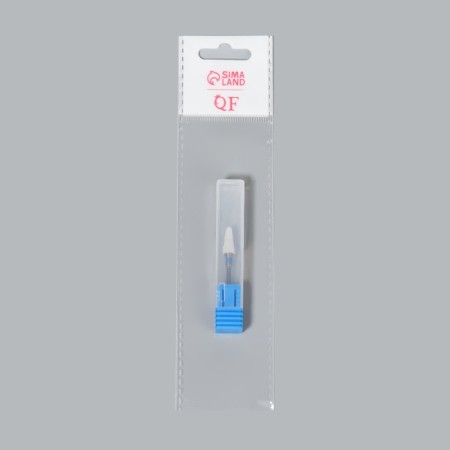 Ceramic milling cutter for manicure “Cones Rounded”, average cut, 6 × 14 mm, in a plastic case, white color-6
