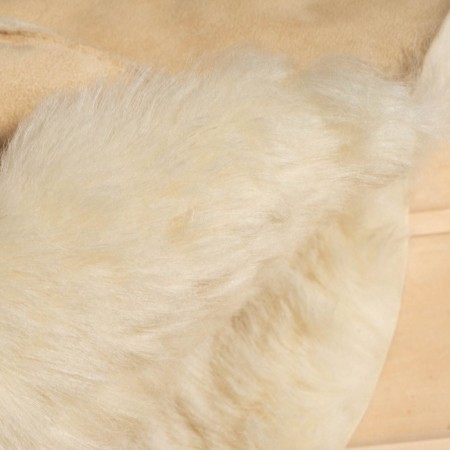 Bath cap of "premium" sheepskino straight seam, beige-3