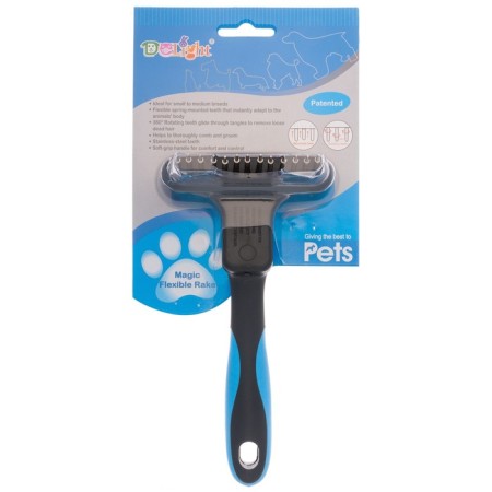 Delight-combed combing, floating small, short teeth 22 mm, black and blue-3