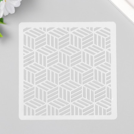 Plastic stencil "Geometry - Cubes" 13x13 cm