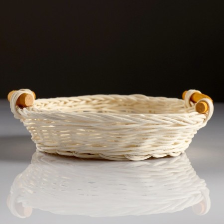 Basket with handles, 13/19 × 4.5 cm, rattan
