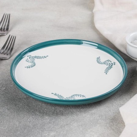 Ceramic "branch" plate, d = 20 cm, white color-1