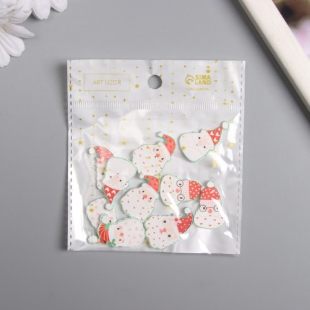 Decor for creativity Tree "Grandfather Frost" set 10 pcs 2.8x1.9 cm-3