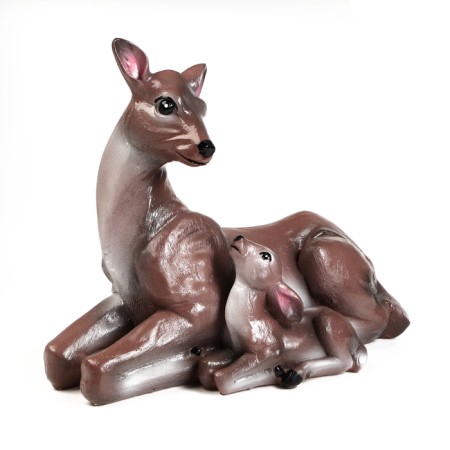 Garden figure "Deer with a deer" of gypsum good souvenirs, 39 cm, medium, brown-4