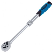 Трещотка GROSS, телескопическая, 3/8", 215-315 мм, CrV, хромир., 2-х комп. рукоятка