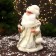 Santa Claus "with a flashlight on the staff and patterns on the fur coat" moves, 30x14 cm, white