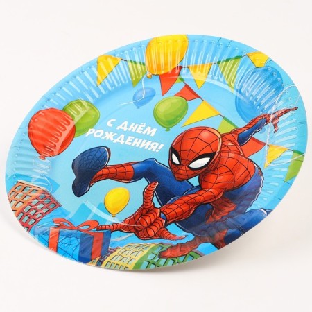 Paper plate "Happy Birthday!", 18 cm, Spider-Man-3