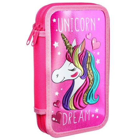 Penal frame with metallic effect, 2 sections, 125x205x40 mm, laminated cardboard, Minnie Mouse and unicorn-7