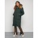 Coat insulated winter female, size 46, dark green color