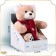 New Year's soft toy "Little Friend", a bear with a pink scarf