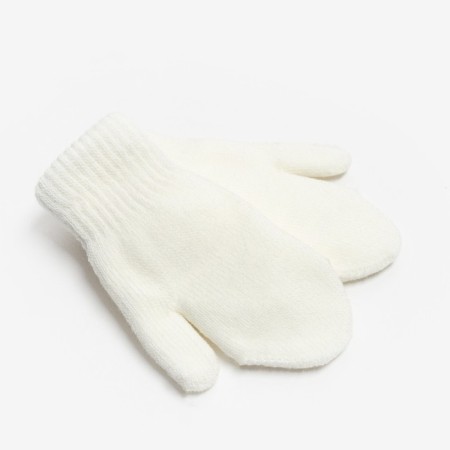 Mittens of two -layer Minaku "plain", col. White, rr 15 (6-8 years)