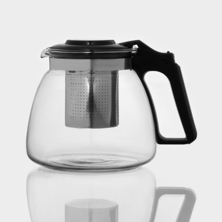 Glass Tea -glass set "Cleo", 5 items: kettle 900 ml, 4 mugs 150 ml-1