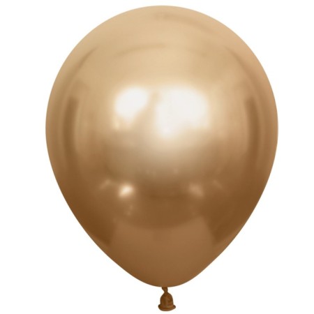 Latex ball 12 ", chrome, set 50 pcs., Color gold