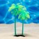 The artificial aquarium "palm tree", luminous, 18 cm, green