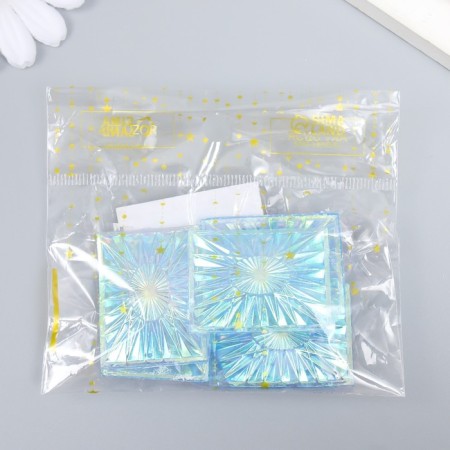 Decor for creativity plastic adhesive "flash" holography pearl set 6 pcs 4x3 cm-2