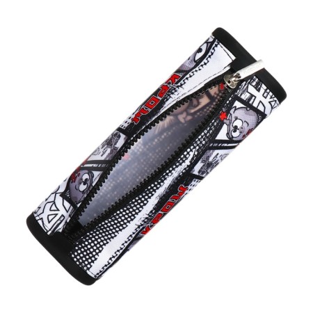 Penal soft, 1 compartment, quadro, 70 x 200 mm, Hatber "Smeshariki" silicone+tkekstil, black/white npn_722262-3
