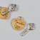 Magnetic metal lock "Key and lock" gold and silver 2.3x3.4x0.5 cm