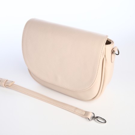 Female bag on a valve, beige color-4