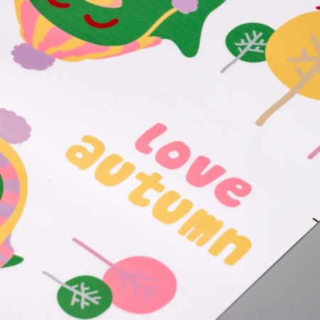 Sticker Plastic Interior color "Birds in the autumn forest" 30x90 cm-2