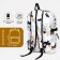 School backpack from textiles, 3 pockets, white/beige color