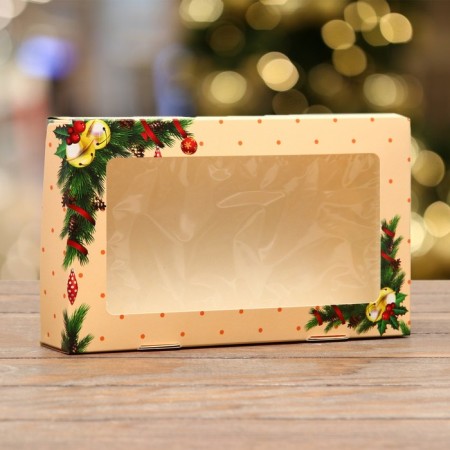 Folding box "Festive mood", 20 x 12 x 4 cm with a window