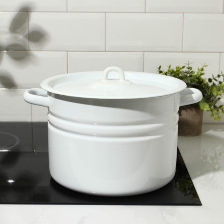 Cylindrical pan, 8 l, induction, white color-5