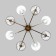 Ceiling Lamp EUROSVET OZARK 60149/8, E14, 8x40W, 770x770x480 mm, brass color