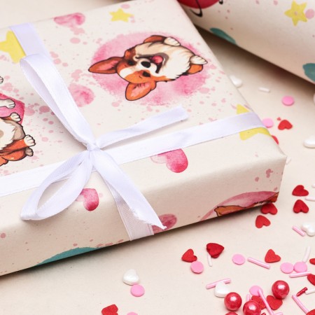 Package paper, craft "I love you", 70 x 100 cm, 1 sheet-1