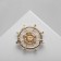 Brooch "helm" with clover, white color in gold