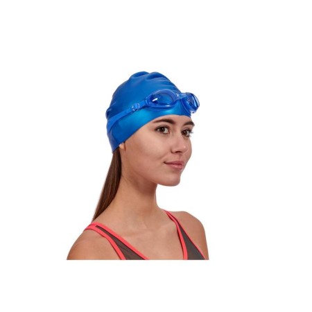 Bradex swimming cap, silicone, blue-1