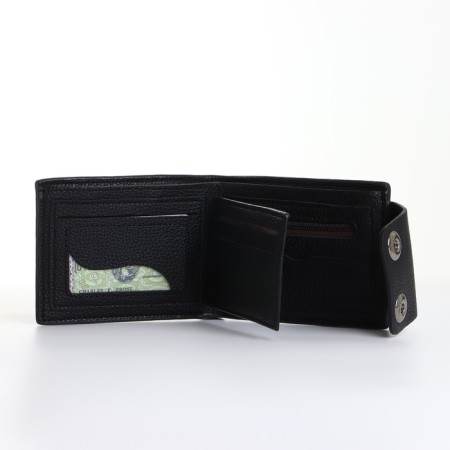 Male purse on a magnet, black color-6