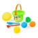 Set for playing in sand No. 10: Big bucket, strainer, spatula, robberies, 4 molds