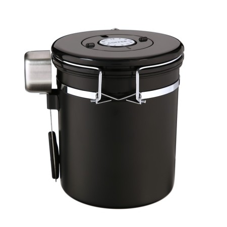 A sealed container for storing ground coffee and coffee beans, 1.5 l, 15x12 cm, black-2
