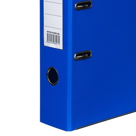 A4, 75 mm, Lamark, PVC, double-sided coating, metal edging, pocket for a spine, collected, blue/blue-2
