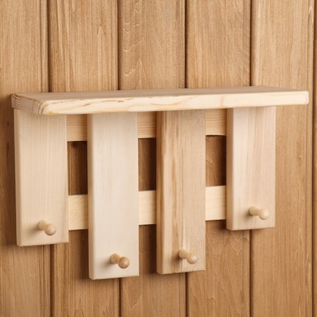 Ban with a shelf of 4 rye, 34x22x3 cm, aspen